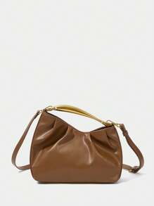 SHECARRY Women's Fashionable Versatile Casual Asymmetric Handbag - Apricot - View 3