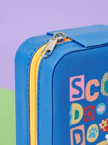 SCOOBY-DOO X SHEIN Blue Jewelry Box With Cheerful Cartoon Dog & Letter Print - Blue - View 6