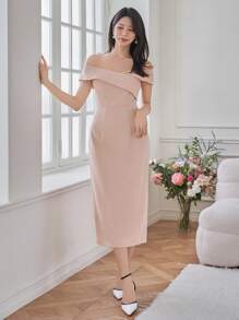 DAZY 女士优雅中长夏季连衣裙 - 粉色 - 查看 7