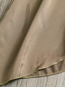 SHEIN 女士度假休闲无袖纯色连衣裙 - 卡其色 - 查看 6