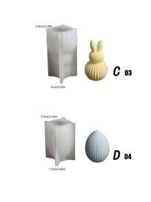 1pc Colorful Egg Shaped Silicone Mold - Rabbit Ears Candle, Wax, Plaster Decor Mold For DIY Handmade Casting, Holiday Decoration, Wedding, Party, Table Centerpiece