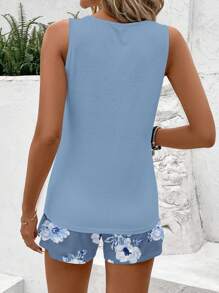 SHEIN LUNE 2pcs Plus Size Set, Casual Floral Pattern Contrast Color Print, Suitable For Summer,Holiday Outfits Boho - Multicolor - View 2