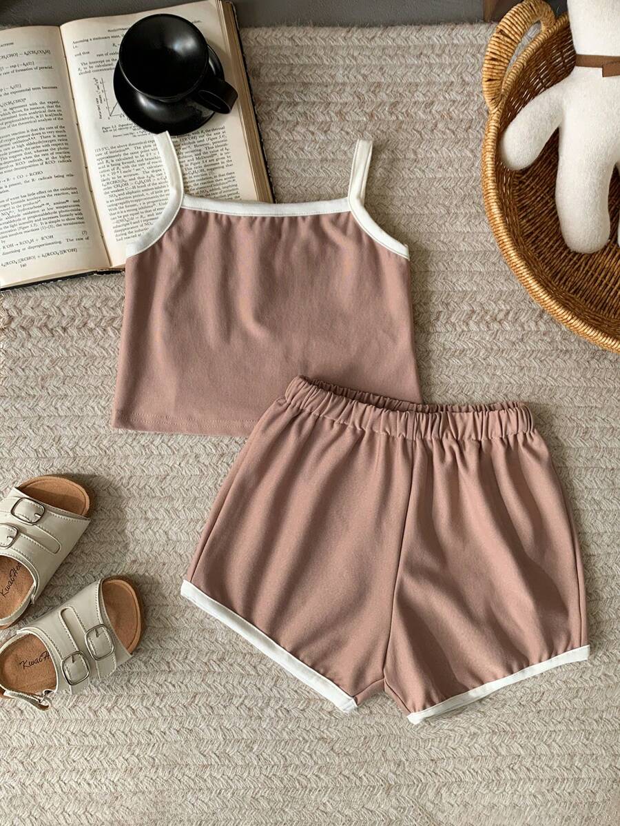 Blossori Baby Boy Casual Knitted Vest/Shorts 2Pcs Set, Spring/Summer - Brown - View 1