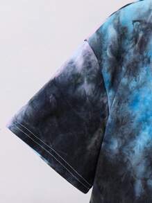 SHEIN Tween Boy Tie-Dye Short Sleeve T-Shirt And Shorts Set - Multicolor - View 6