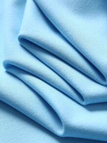 SHEIN Tween Girls Back To School Outdoor Sports Short Sleeve T-Shirt, Children's Round Neck Four-Needle Six-Thread Seamless Contrast Color Outdoor Sports Short Sleeve Top - Blue - View 10