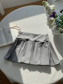 Comfortcana Knitted Cute Athletic Pleated Skirt