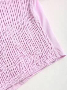 Sweetra Nuova Blusa di Arrivo di Stile Francese Rosa, con Volant Festone, Senza Spalline, Sexy, Ideale per Primavera/Estate