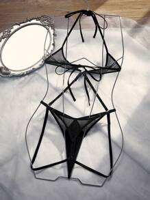 SpicyHot 1 件女士无线网状紧身衣 - 黑色 - 查看 7