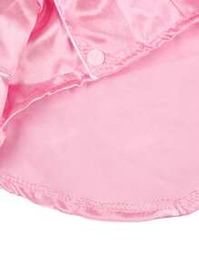 PETSIN 1pc Adorable Pet Clothes, 2-Leg Silk Spring/Autumn Pajamas With Snap-Button Design, For Dogs & Cats Such As Poodle, Bulldog - Pink - View 4