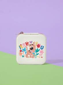SCOOBY-DOO X SHEIN Cartoon Plant Print Happy Dog Print Jewelry Box