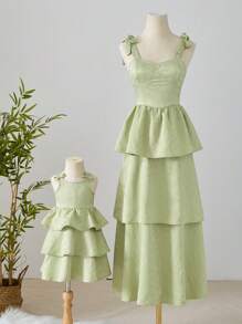 Women's Simple Elegant Light Green Maxi Slip Dress, Comfortable And Stylish