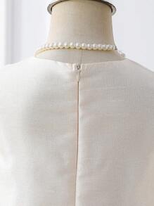 SHEIN Spring/Summer Young Girls' Party Dress, Elegant High-End 3D Rose Decor A-Line Ruffles Dress, Soft Chiffon Material
