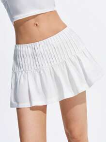 LYSMO 女士褶皱风琴裙 - 春夏 - 白色 - 查看 8