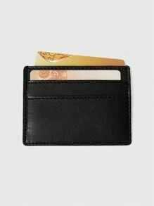 ROMWE Kawaii Cute Pink Bowknot Design Compact Card Holder Case, Adorable Credit Card Wallet - Black - View 2