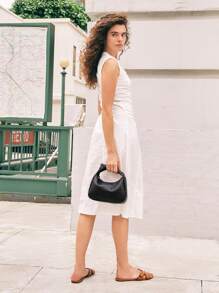 SHECARRY Túi xách tay nữ bằng da PU dùng cho công việc/đi làm/đi chơi/văn phòng phong cách cổ điển sang trọng thanh lịch túi xách đan lát cho giáo viên y tá thời trang - màu đen - Xem 9