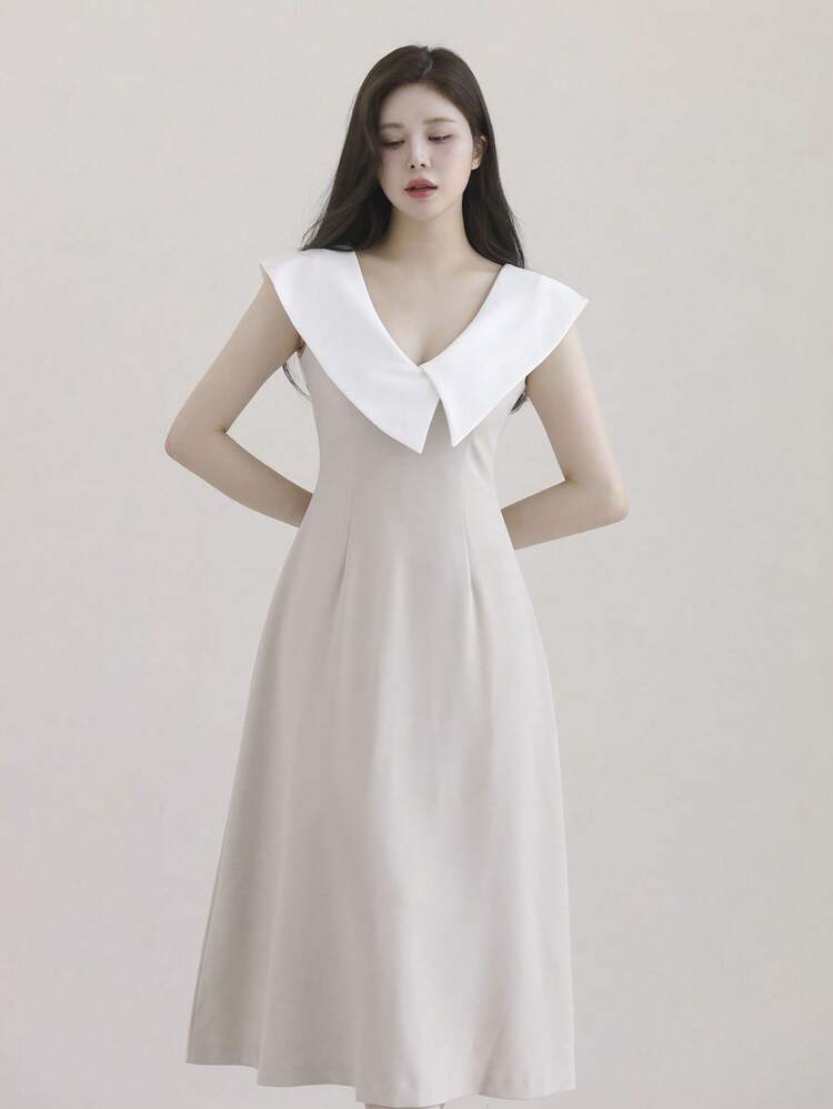 Women's Elegant Color Block Patchwork Summer Dress