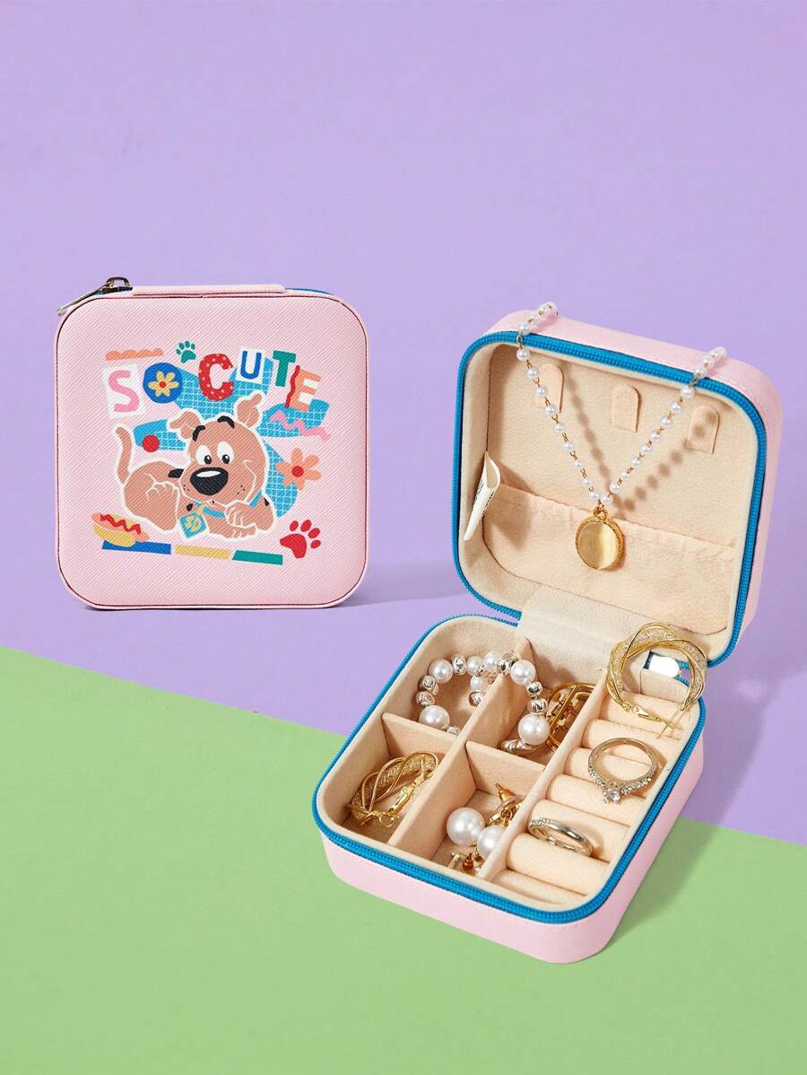 SCOOBY-DOO X SHEIN Cartoon Sweet Party Pool Printed Jewelry Box For Dogs - Pink - View 1