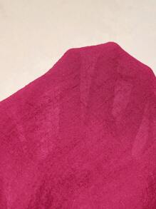 Swim Lushoire V-Neck Lace Patchwork Bell Sleeve Loose Plus Size Cover Up Dress For Summer Beach Vacation - Hot Pink - View 6