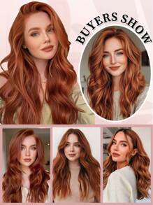 50克20件装100%真人发片接发，适用于沙龙品质，113#姜色丝滑无缝隐形优质胶带直发接发，持久秀发，发尾浓密，适合万圣节服装