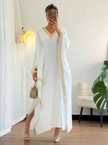 Rafferiza 女士V领时尚夏装 - 白色 - 查看 5