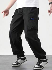 Claim Dot Men's Solid Color Casual Pants, Suitable For Summer Men Baggy Cargo Pants Black Cargo Pants Men Streetwear Pants Cargo Pants Men Pants