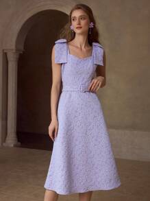 MOTF Abito con spalle annodate a jacquard