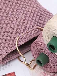 Crochet Thread For Handmade Bags, Hollow Braided Cord. Colorful DIY Yarn For Drawstring Belt, Hat, Cushion. Decorative Polyamide Fiber Rope. - Red Violet - View 6