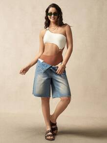 VARSIVA 1pc Women's Solid Color One-Piece Swimsuit, Fashionable For Summer - Multicolor - View 3