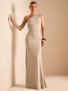 Women Midi Dresses - Apricot - View 4
