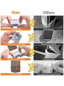 4/8/16/24PCS方形椅腿地板保护垫，硬木地板家具垫，椅腿家具滑块，椅子矩形地板保护垫，硅胶椅腿盖，有效保护地板和桌腿（浅灰色） - 淺灰色 - 查看 11