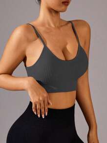 Gameset SHEIN Sport Hochelastischer stützender Spaghettiträger Camisole Sport-BH, geeignet für Yoga & Training