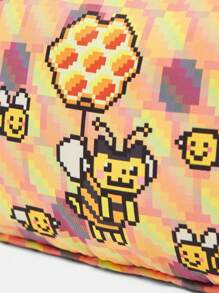 Nyan Cat X SHEIN 女士时尚腰包/胸包，卡通印花运动腰包，带可调节肩带，时尚字母腰包，方形腰包，适合运动、跑步、骑自行车、徒步旅行 - 彩色 - 查看 5