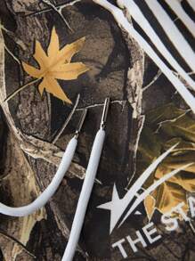 Loose Men's Slogan Graphic Drawstring Waist Sweatpants