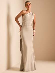 Women Midi Dresses - Apricot - View 2