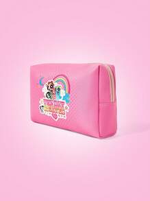 THE POWERPUFF GIRLS X SHEIN Blossom, Bubbles, Buttercup Pattern Zipper Pouch - Pink - View 4