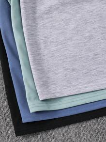 8 件/套青少年男孩休闲宽松字母图案圆领短袖 T 恤和短裤 2 件套，适合通勤、学校、日常休闲装、运动，适合春夏季 - 霧霾藍 - 查看 8