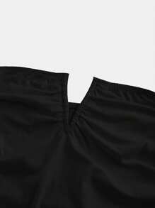 SHEIN MOD Women's Solid Color Black Tube Top Date Night Bachelor Party Cocktail Party Back To School Season Concert Clothing Rave Party Clothing