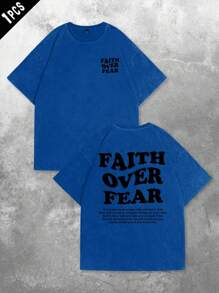 Manfinity EMRG Plus Size Men's Slogan Print Round Neck Short Sleeve Casual Versatile T-Shirt