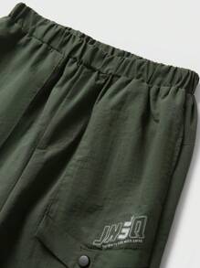 JNSQ Calça cargo esportiva casual solta com cintura elástica para meninos pré-adolescentes, ideal para uso diário, atividades ao ar livre, férias, streetwear, festas e lazer