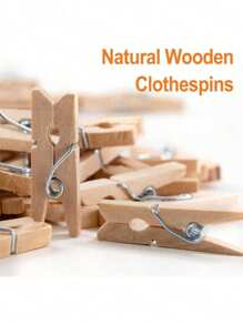 SHEIN 200pcs Mini Photo Clips, 50 Pcs, 1.4 Inch Small Wooden Clothespins For Baby Cloth, Pictures