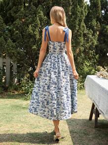 EMERY ROSE Vestido de mujer de largo medio con tirantes finos, de moda para el verano - Multicolor - Ver 2