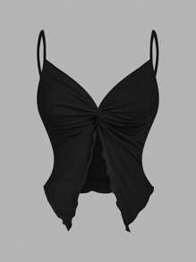 SHEIN MOD Áo không tay đan chéo trước xoắn cho nữ, Áo dễ thương, - Nhiều màu - Xem 10