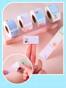 SHEIN 280pcs Cartoon Name Stickers, Colorful Label Stickers, Self-Adhesive Cube Stickers For Students Back To School Back To School