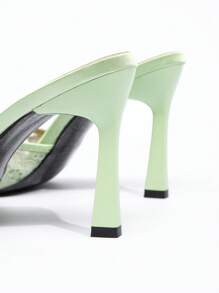 CUCCOO CHICEST New Fashionable & Versatile Rhinestone Bow Strap Thin-Heel High Heel Sandals For Christmas - Green - View 5