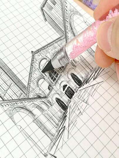SHEIN Eternal Sand Pencil, Unbreakable, Child's Advanced Technology, Continuous Core HB Automatic Pencil, Sketching, No-Mark, Color Pencils, No Sharpening Required Back To School