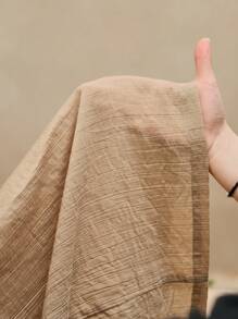 Anewsta 2pcs Textured Embossed Jacquard Elegant Office Lady Chic Blouse & A-Line Skirt Set, Suitable For Spring, Festivals, Casual, Vacation, Holiday, Old Money - Brown - View 8