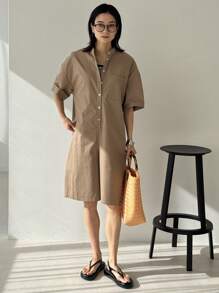 FRIFUL Women Khaki Color Jumpsuit Capri Pants, Casual Spring/Summer