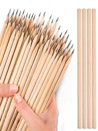 10/30/50 piezas Lápices naturales de madera HB, de barril hexagonal triangular fácil de afilar, con mina que no se rompe, para escritura de estudiantes, bocetos, útiles escolares y de oficina, regalo para vacaciones y vuelta al cole