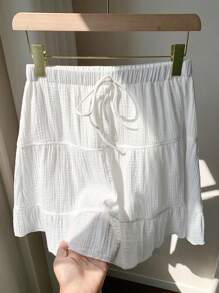 Comfortcana Váy suông buộc eo màu trắng cho nữ, ngày lễ mùa hè đa năng - trắng - Xem 6