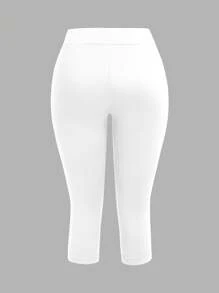 SHEIN EZwear 2 件女式紧身七分裤，黑白，夏季休闲 - 彩色 - 查看 8